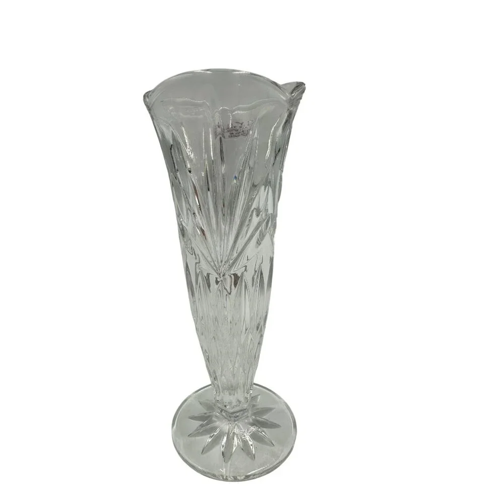 Royal Irish Crystal 24% Lead Crystal Vase Czech Republic Elegant Fluted Clear